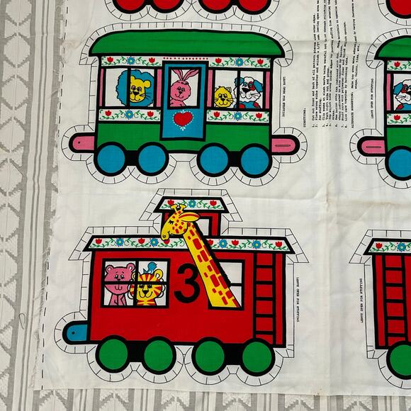 Springs Mills 5671 Cut & Sew Train Panel Uncut Vintage Fabric Toy Set - Picture 9 of 12